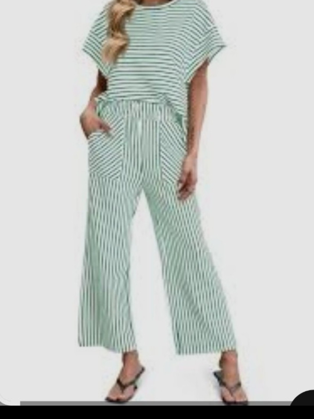 Amazon Women's Striped Casual Pants Large